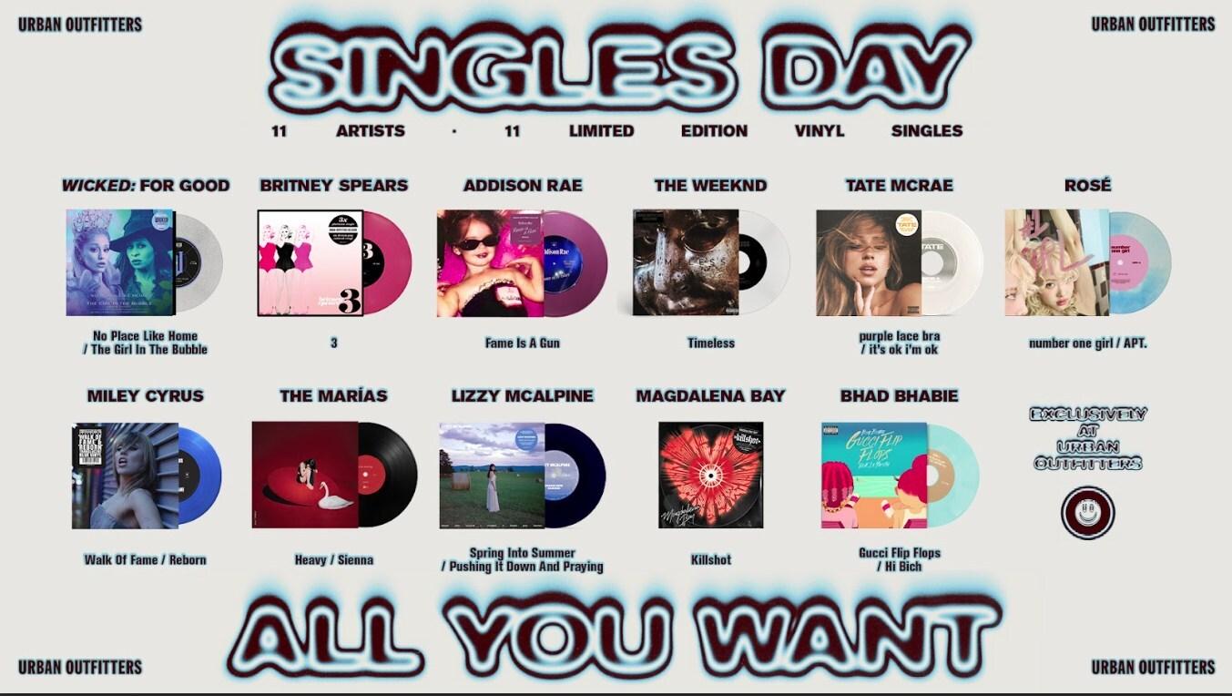 Urban Outfitters Singles Day Vinyls